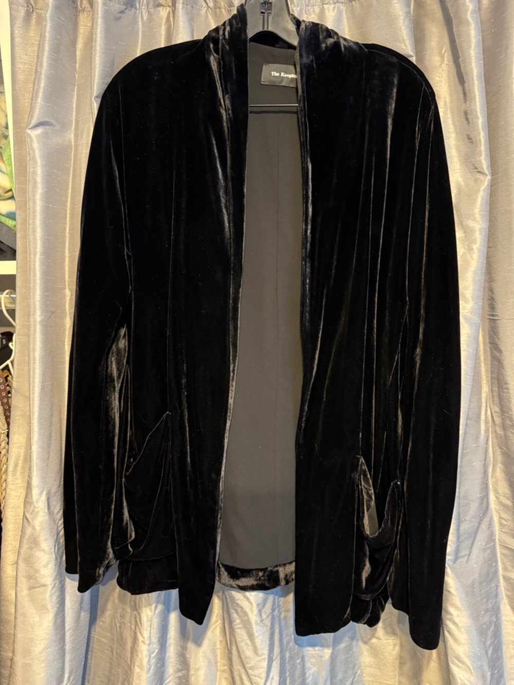 The Kooples black velvet open jacket  One size